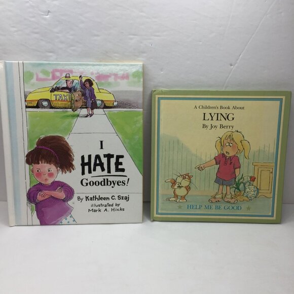 Vintage Lot 2 Books I Hate Goodbyes Emotional Skills Children's Book About Lying - Picture 1 of 12